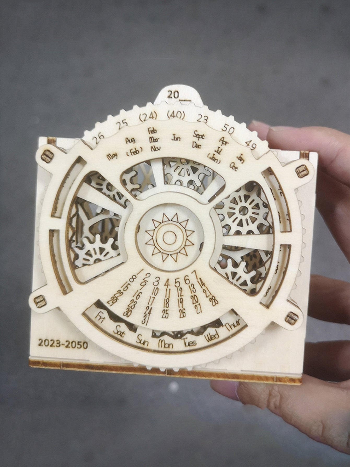 Factory wholesale Music Park 3D Wooden Puzzles Perpetual Calendar Pen holder Mechanical Models Propelled Construction Model Kits For Teens and Adults,Age14+