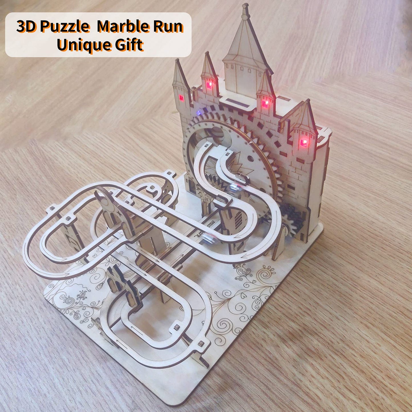 Factory wholesale Music Park 3d wooden puzzle Marble Run fun toys model kits